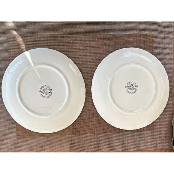 Set of 2 Blue Ridge Pottery Pear Luncheon Salad Plates Country Fair Red 1950s - Picture 2 of 4